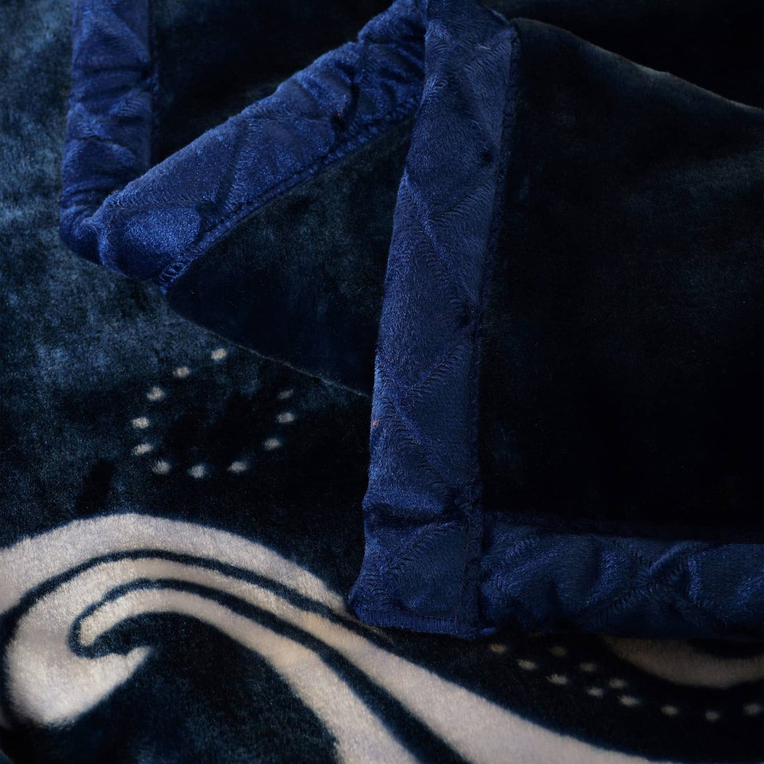 Super Soft 4kg 220 x 240 Mink Blanket - Deep Blue Elegance