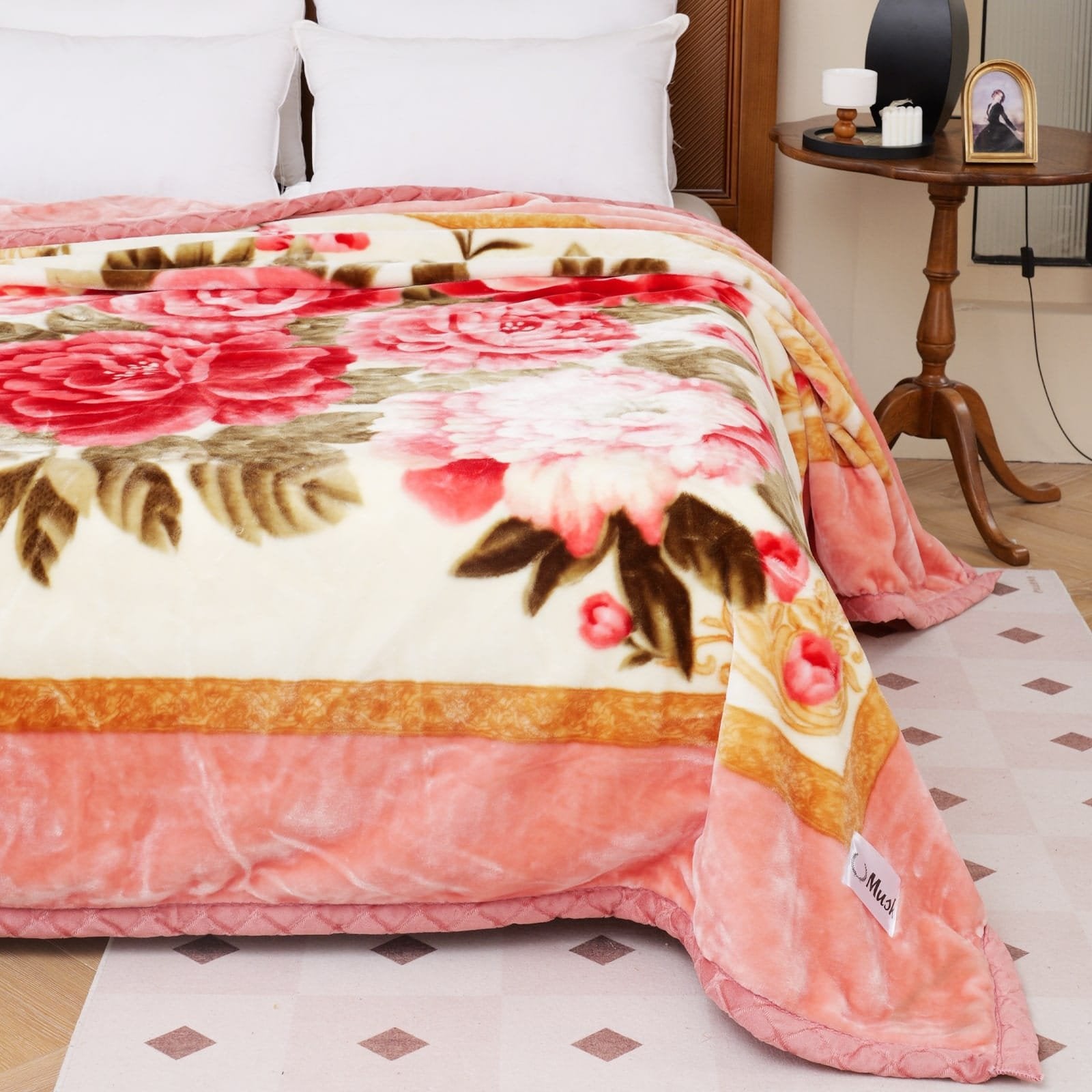 Super Soft 4kg 220 x 240 Mink Blanket - Rosy Delight Velvet Blanket