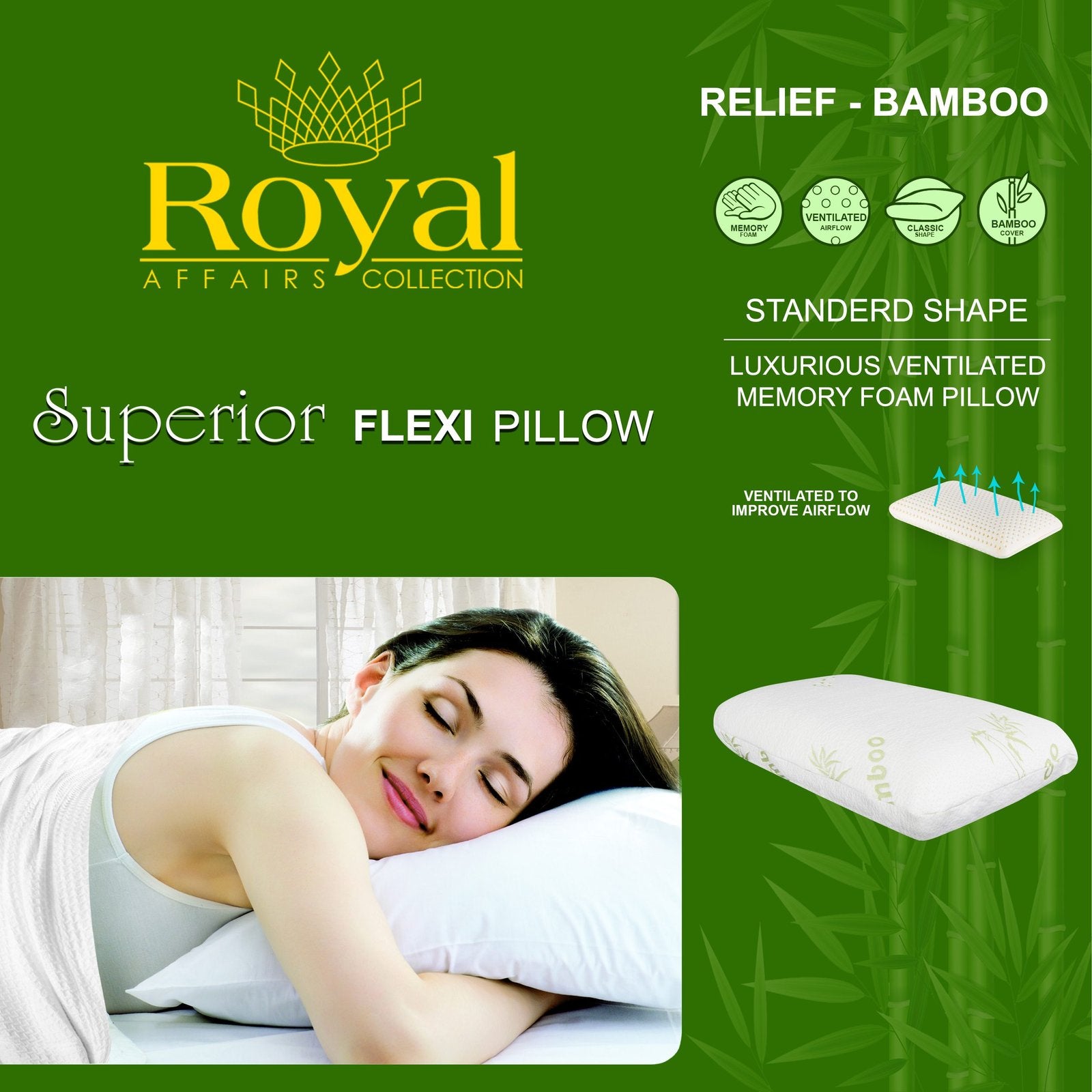 Clearance Superior Flexi Standard Bamboo Pillow
