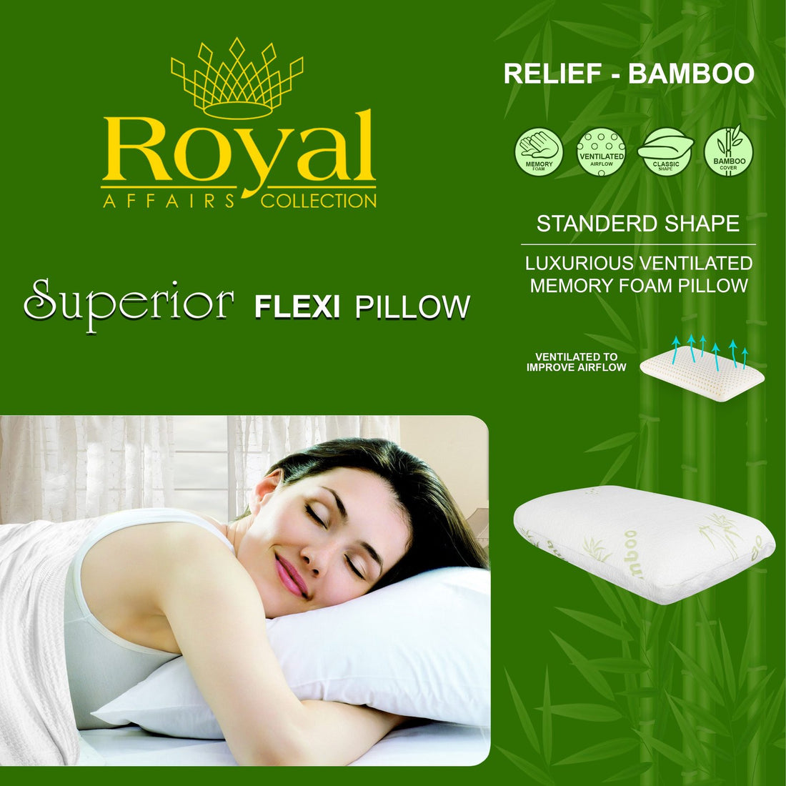 Clearance Superior Flexi Standard Bamboo Pillow