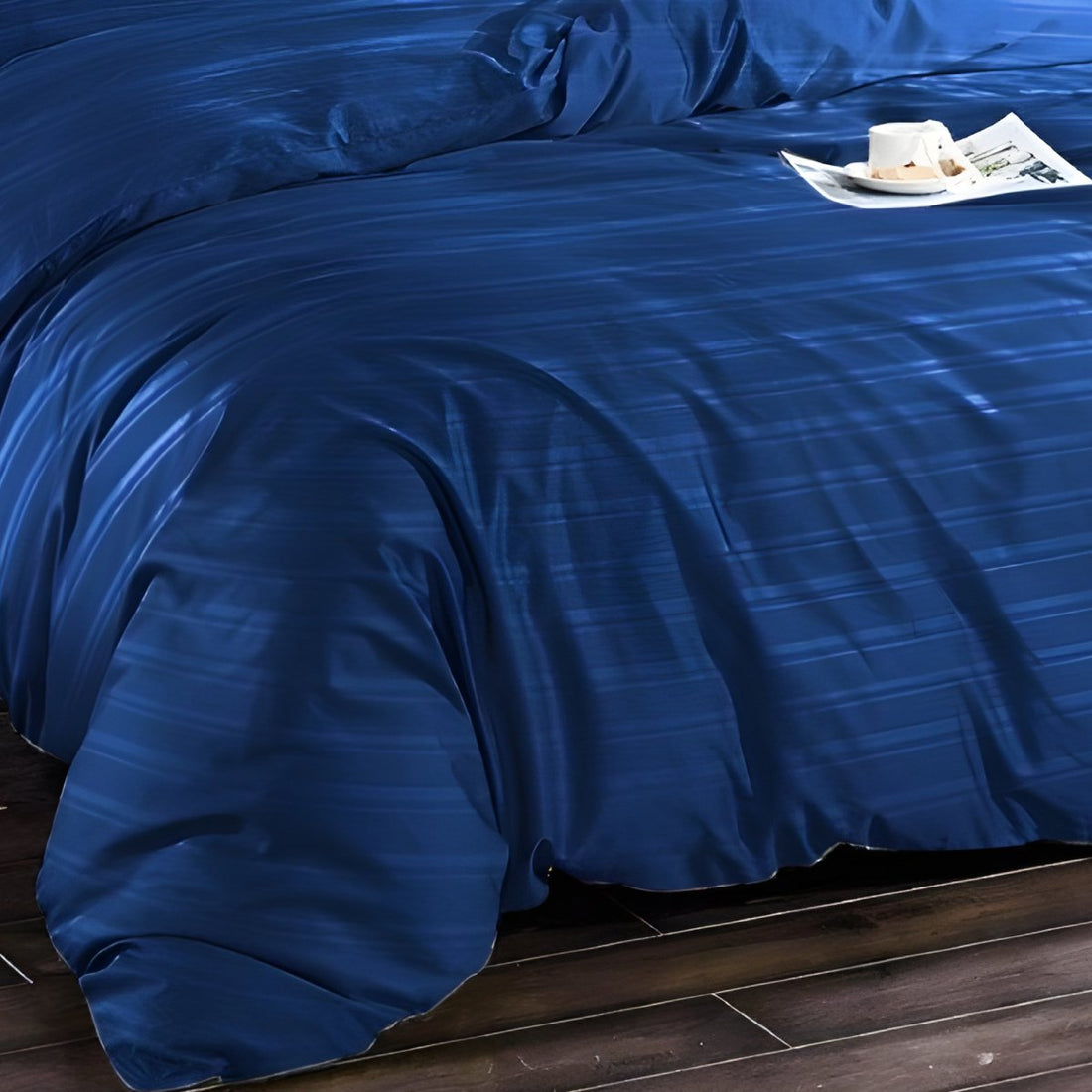 1500TC Cotton Rich 6pcs Quilt Cover - Navy Blue