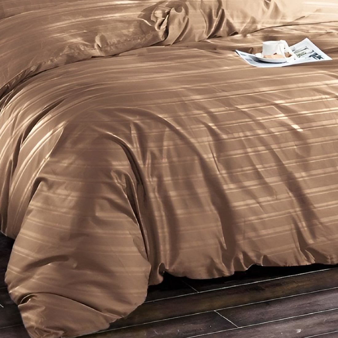 1500TC Cotton Rich 6pcs Quilt Cover - Brown