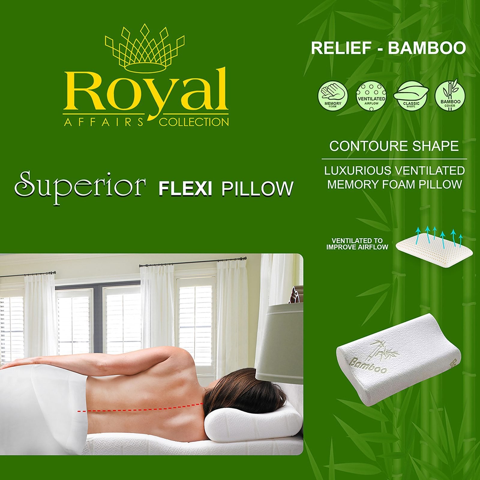 Clearance Superior Flexi Contour Bamboo Pillow