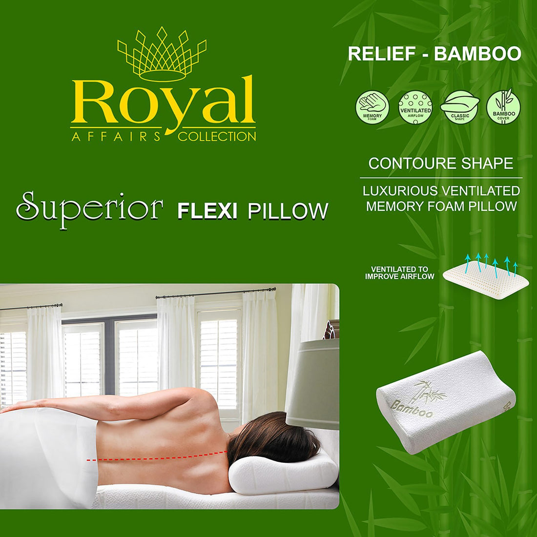 Clearance Superior Flexi Contour Bamboo Pillow
