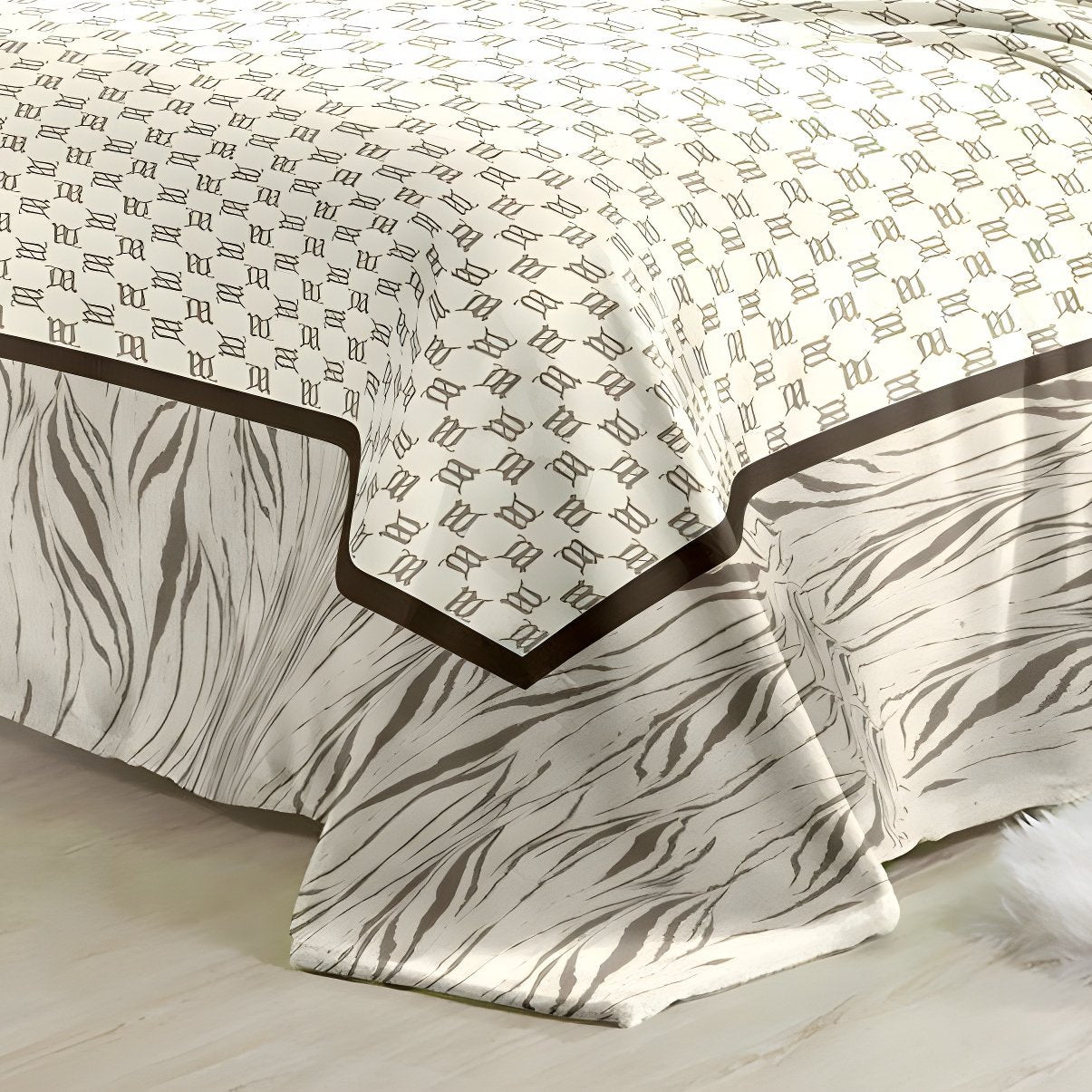 Super Soft 4kg 220 x 240 Mink Blanket - Geometric Dark Beige