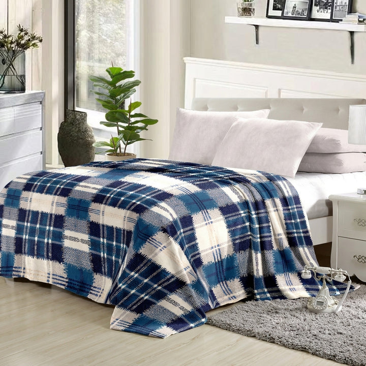 Super Soft 2kg 160 x 220 Classic Ocean Check Blanket