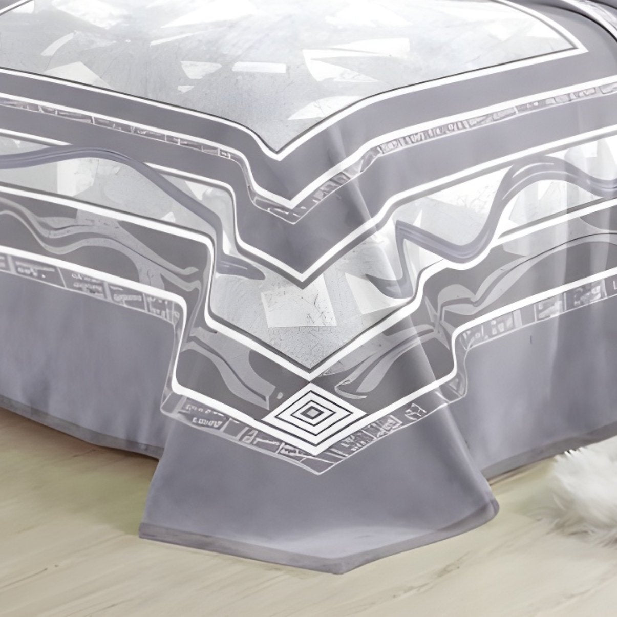 Super Soft 4kg 220 x 240 Mink Blanket - Geometric Grey