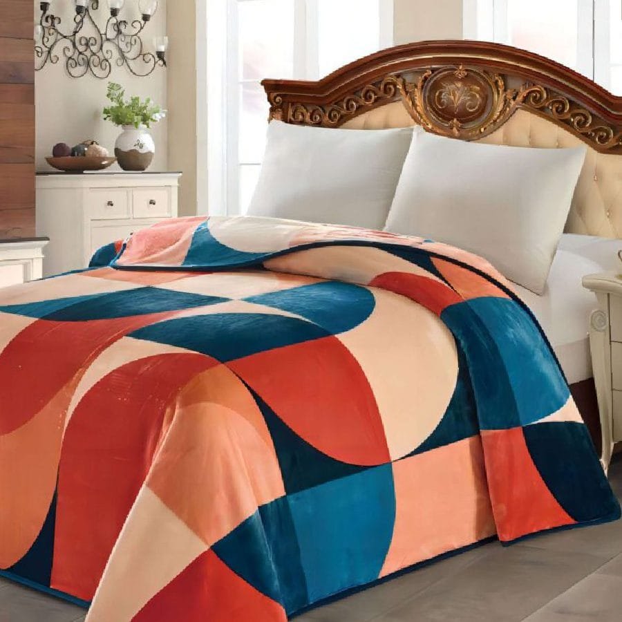 Super Soft 2kg 160 x 220 Mink Blanket - Geometric Pattern