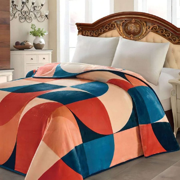 Super Soft 2kg 160 x 220 Mink Blanket - Geometric Pattern