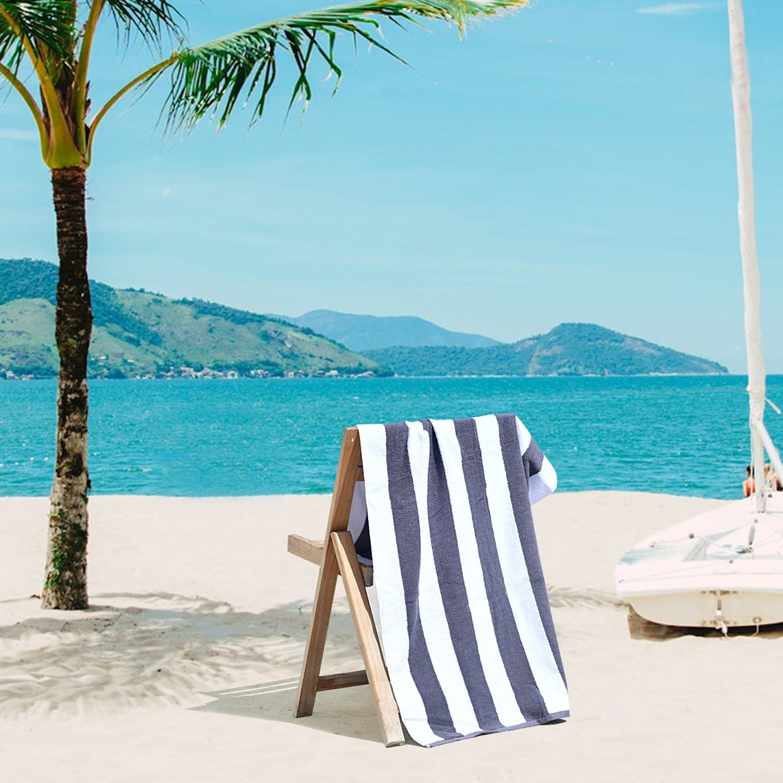 Cabana Style Stripes Beach Towel - Charcoal