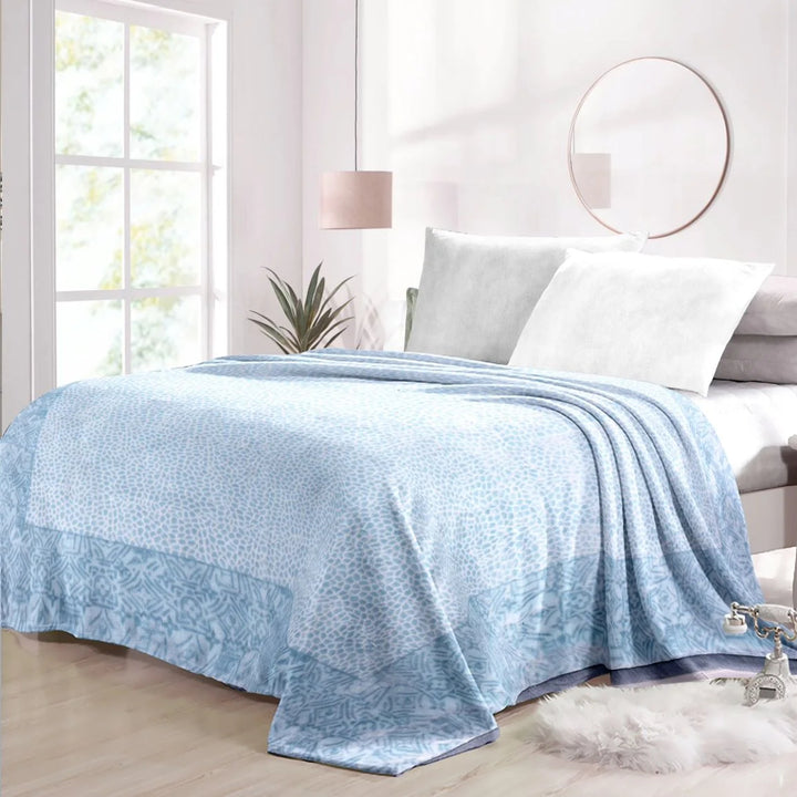 Super Soft 4kg 220 x 240 Mink Blanket - Pebble Sky Blue