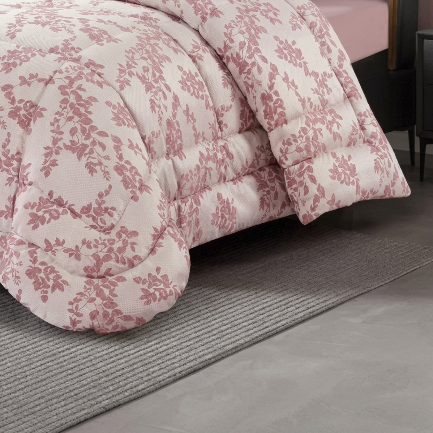 3 Piece Jacquard Comforter Set - Pink