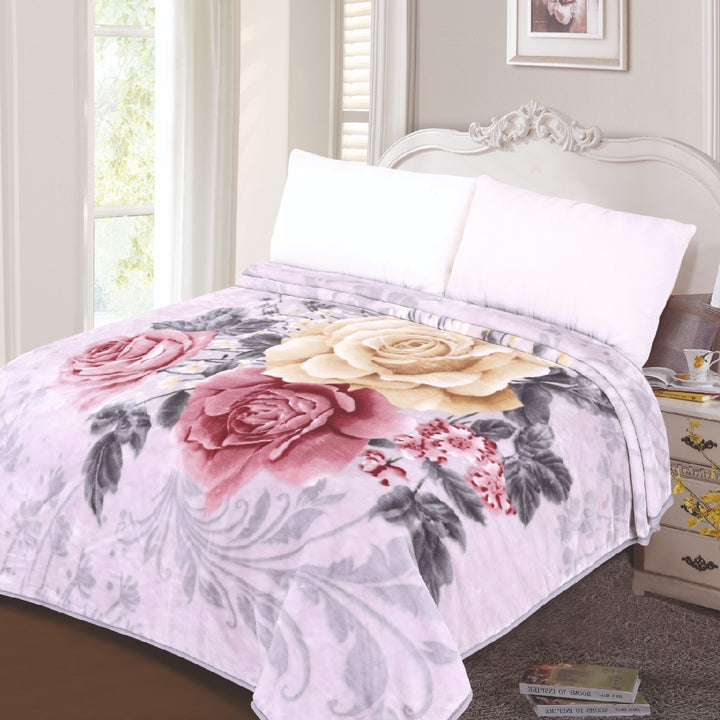 Super Soft 3kg 195 x 225  Pastel Pink Vintage Rose Blanket