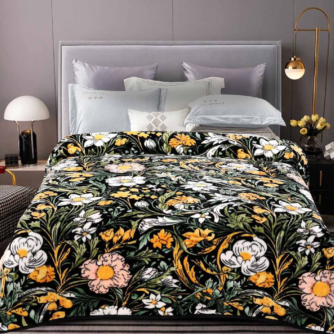 Super Soft 3kg 195 x 225  Midnight Garden Blanket