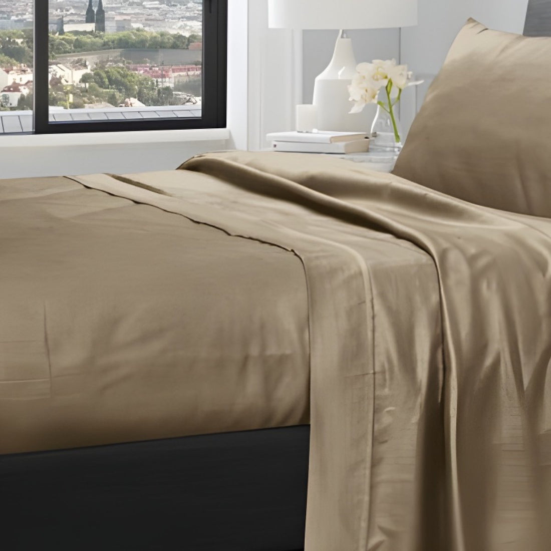 1200TC Pure Egyptian Cotton Sheet Set - Sandrift