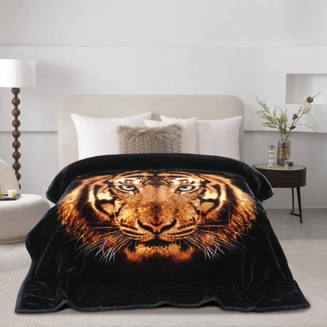 Super Soft 4kg Mink Blanket - Tiger Face Luxe Design