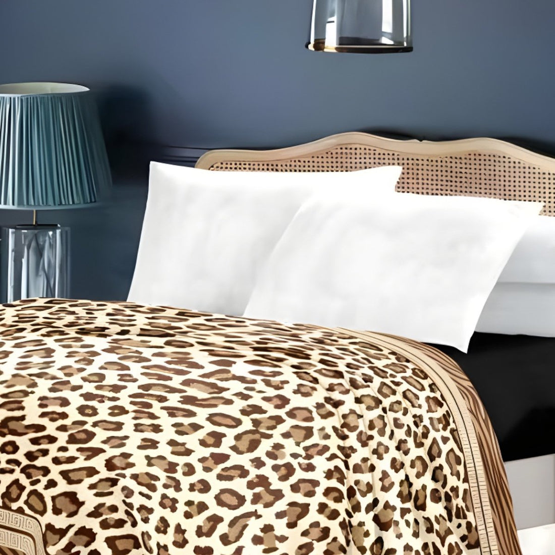 Super Soft 4kg 220 x 240 Mink Blanket - Leopard & Zebra Luxe