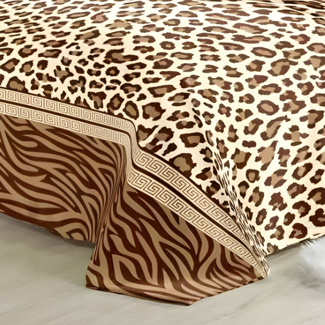 Super Soft 4kg 220 x 240 Mink Blanket - Leopard & Zebra Luxe
