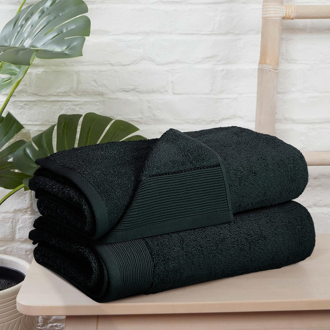 Black Egyptian cotton bath towel