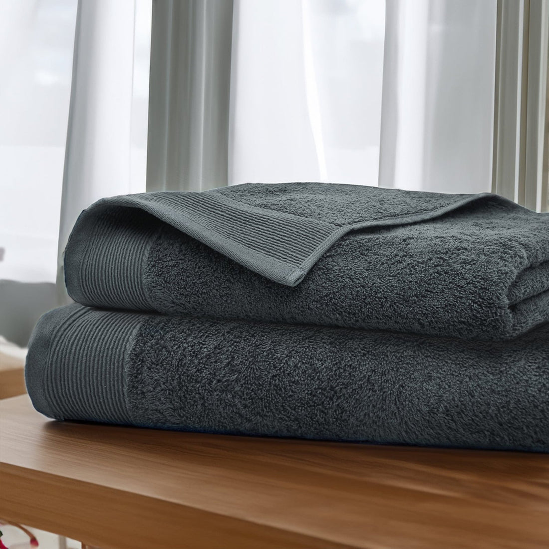 Cadet grey Egyptian cotton bath towel