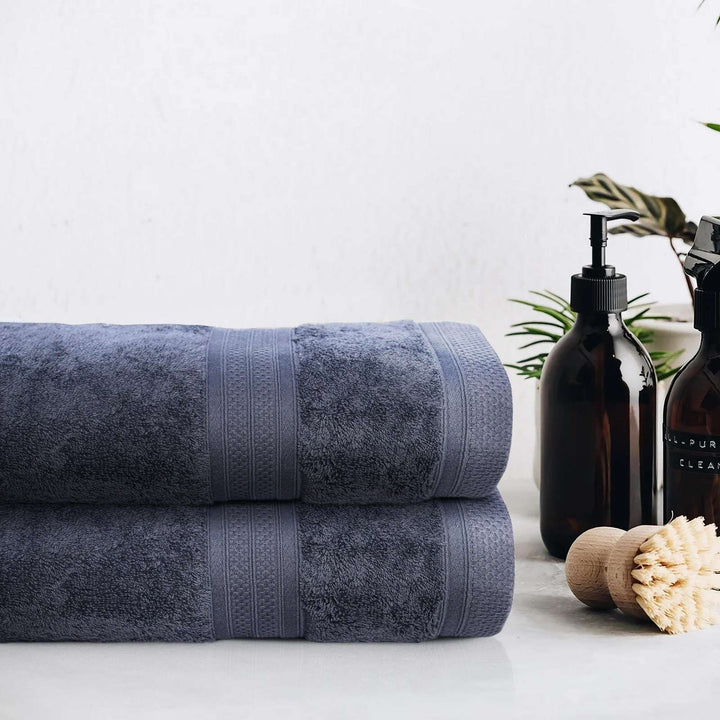 Cadet grey organic cotton bath sheet