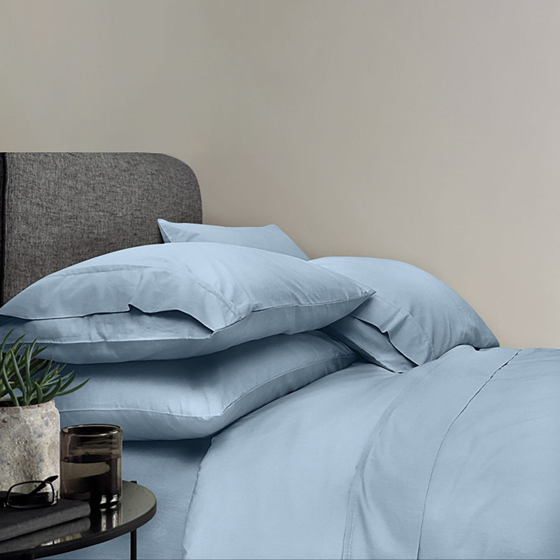 Casper blue cotton sheet set