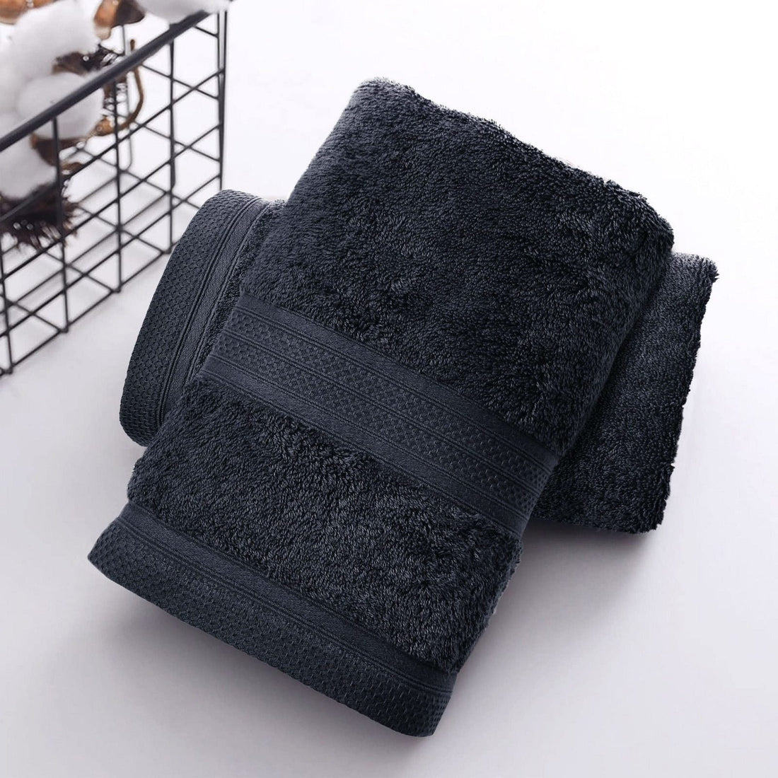 Charcoal organic cotton bath towel