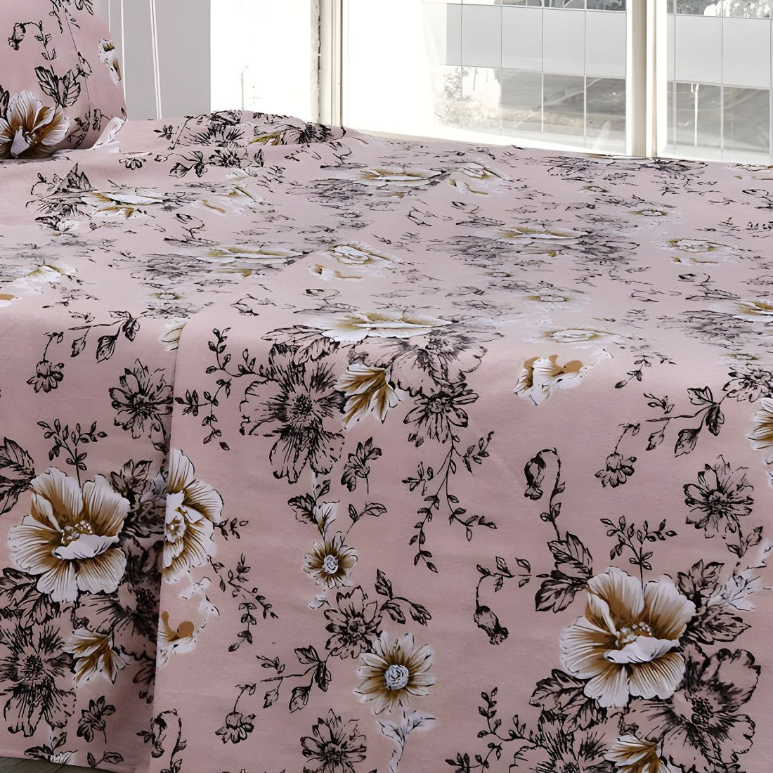 Floral bed sheets with matching pillows