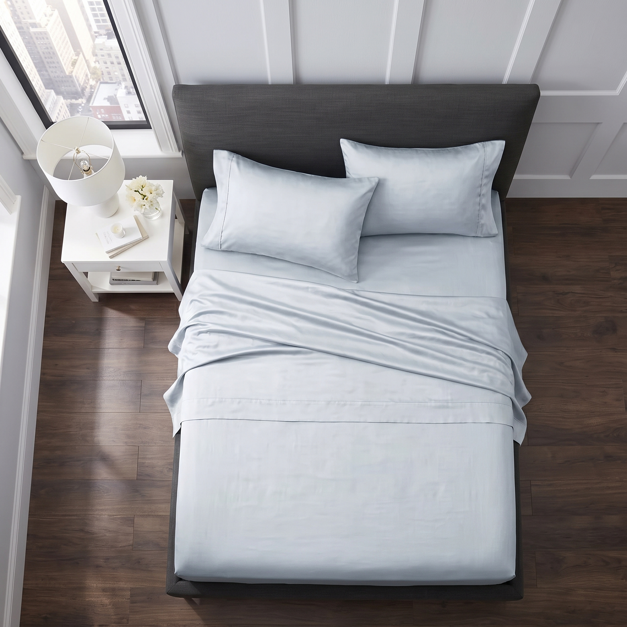 1200TC Pure Egyptian Cotton Sheet Set - Silver Grey