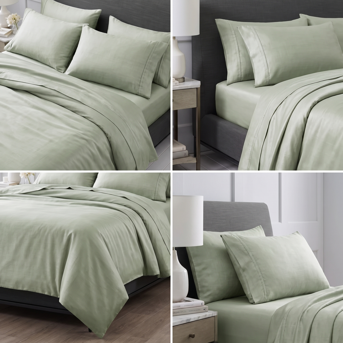 1200TC Pure Egyptian Cotton Sheet Set - Sage Green