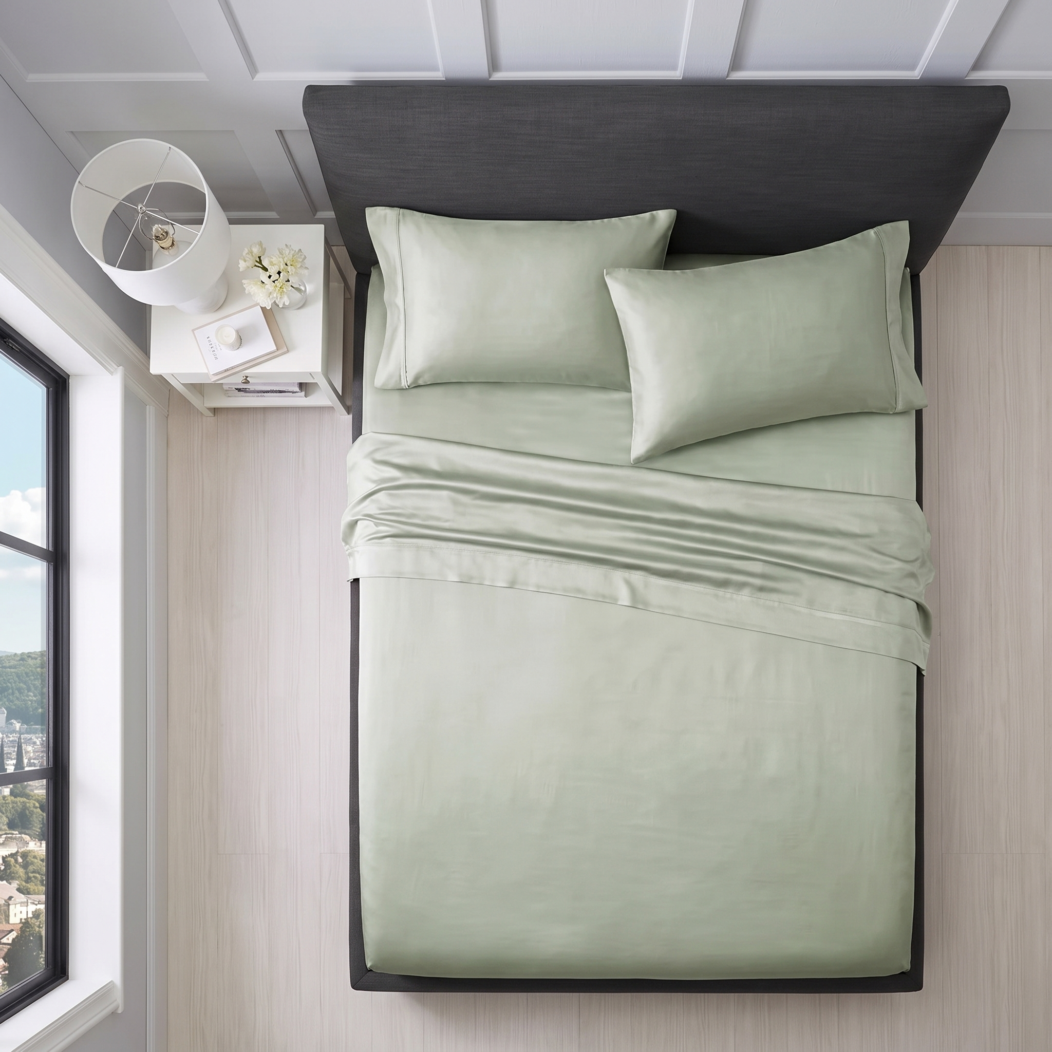 1200TC Pure Egyptian Cotton Sheet Set - Sage Green