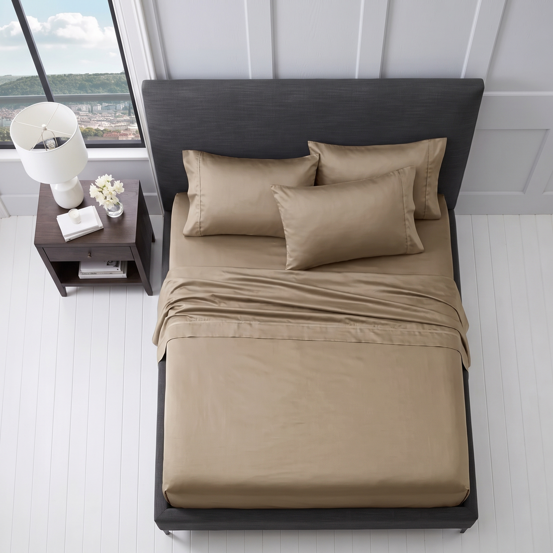 1200TC Pure Egyptian Cotton Sheet Set - Sandrift