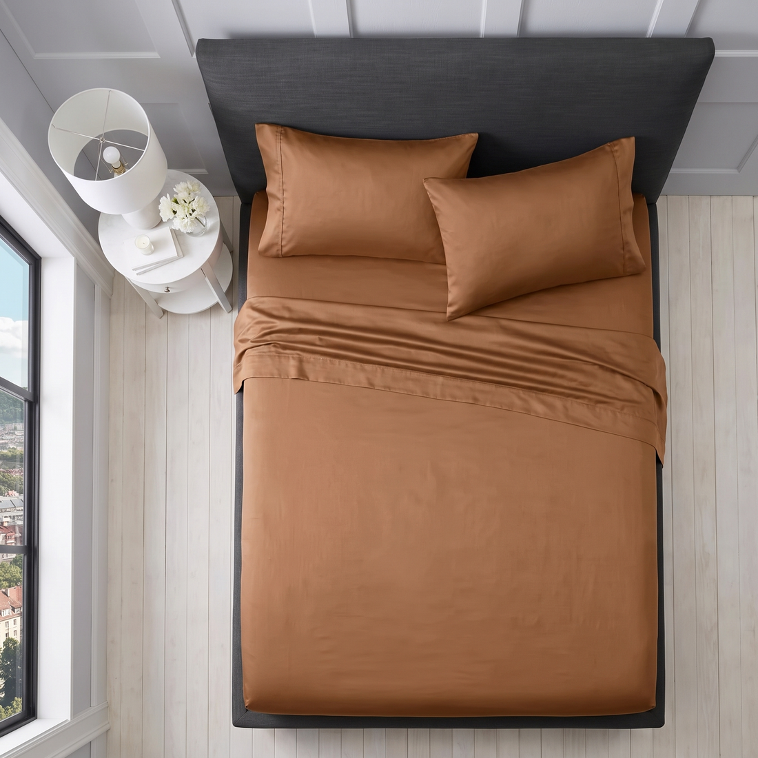 1200TC Pure Egyptian Cotton Sheet Set - Antiquarian Brown