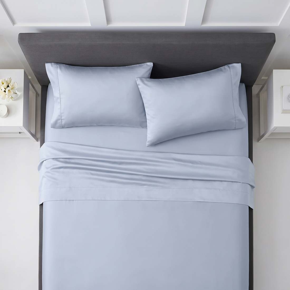 1200TC Pure Egyptian Cotton Sheet Set - Pale Blue