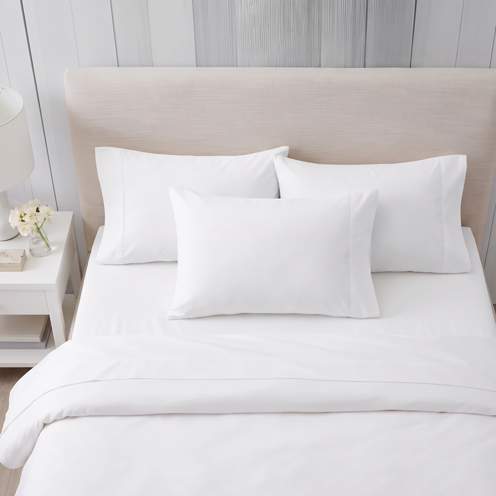 1200TC Pure Egyptian Cotton Sheet Set - Plain White