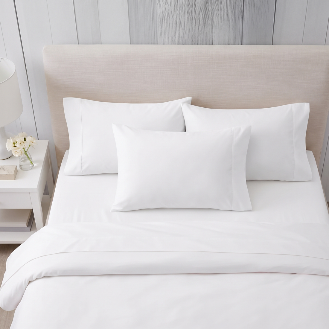 1200TC Pure Egyptian Cotton Sheet Set - Plain White