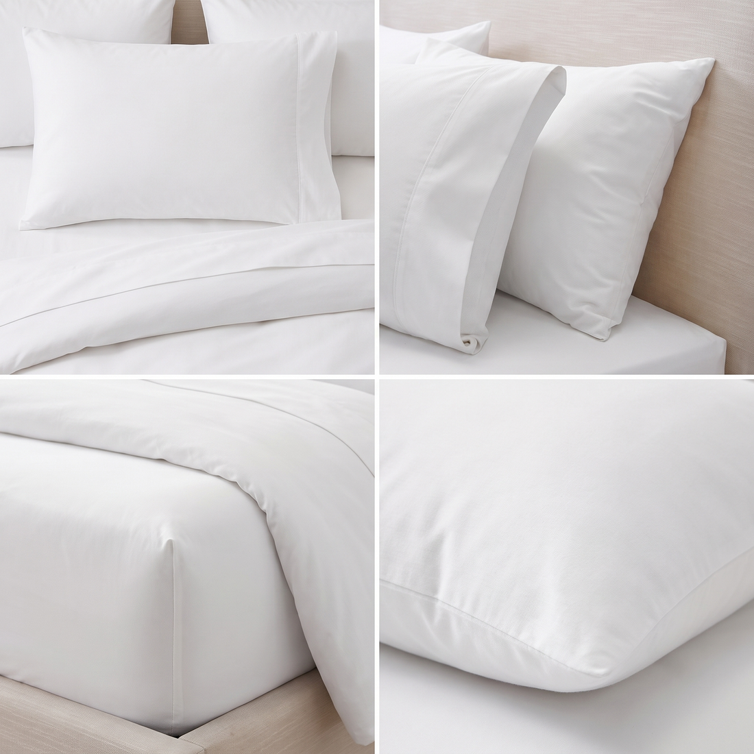 1200TC Pure Egyptian Cotton Sheet Set - Plain White