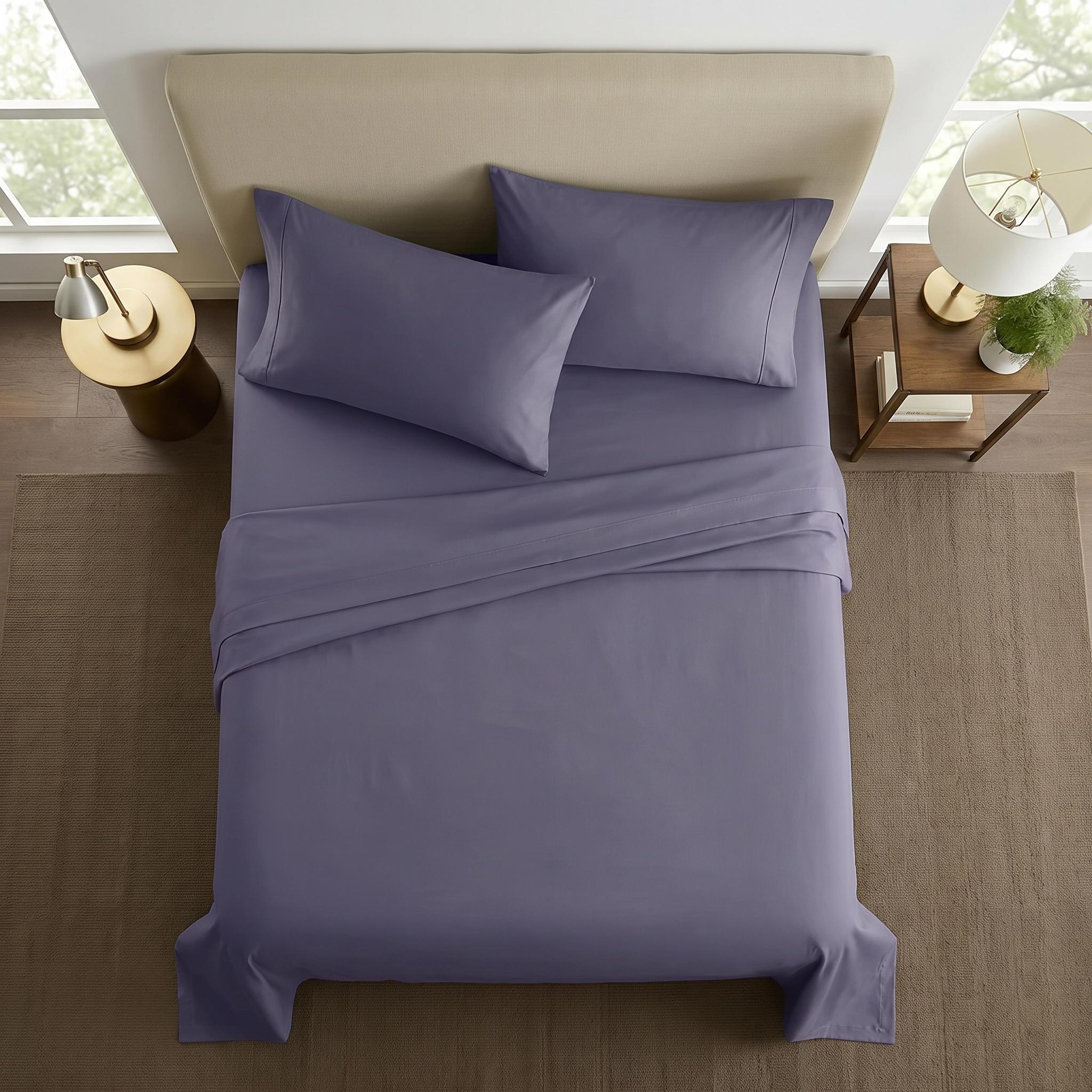 1000TC Pure Soft  Cotton Sheet Set - Purple Passage
