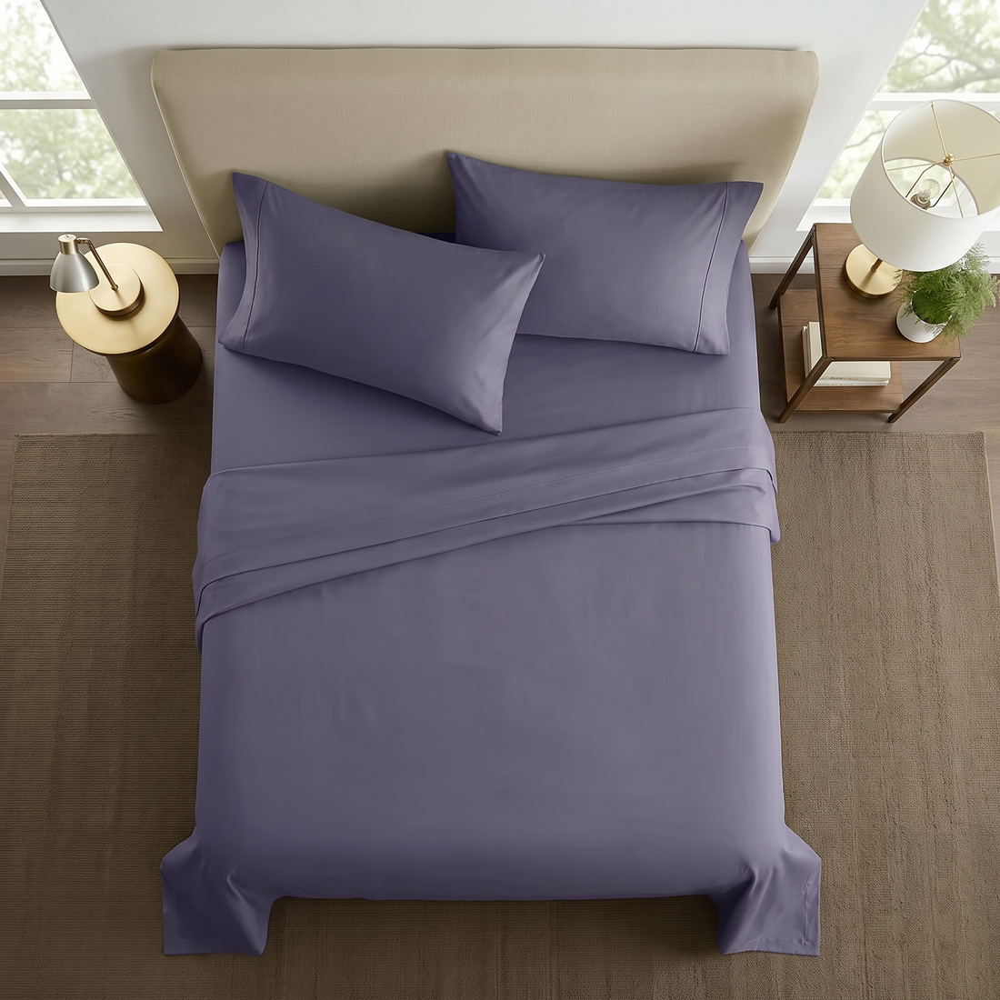 1000TC Pure Soft  Cotton Sheet Set - Purple Passage