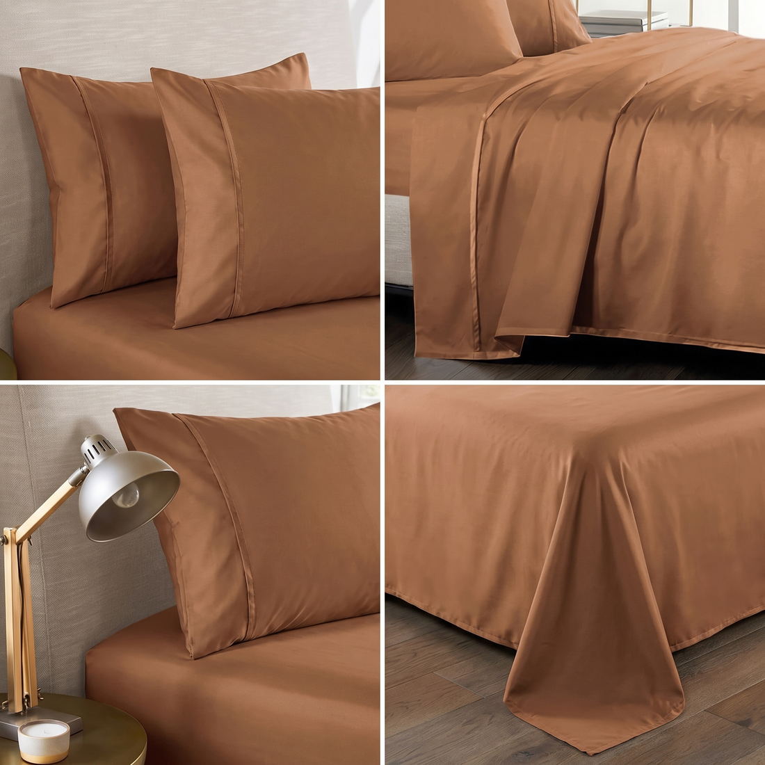 1000TC Pure Soft Cotton Sheet Set - Antiquarian Brown