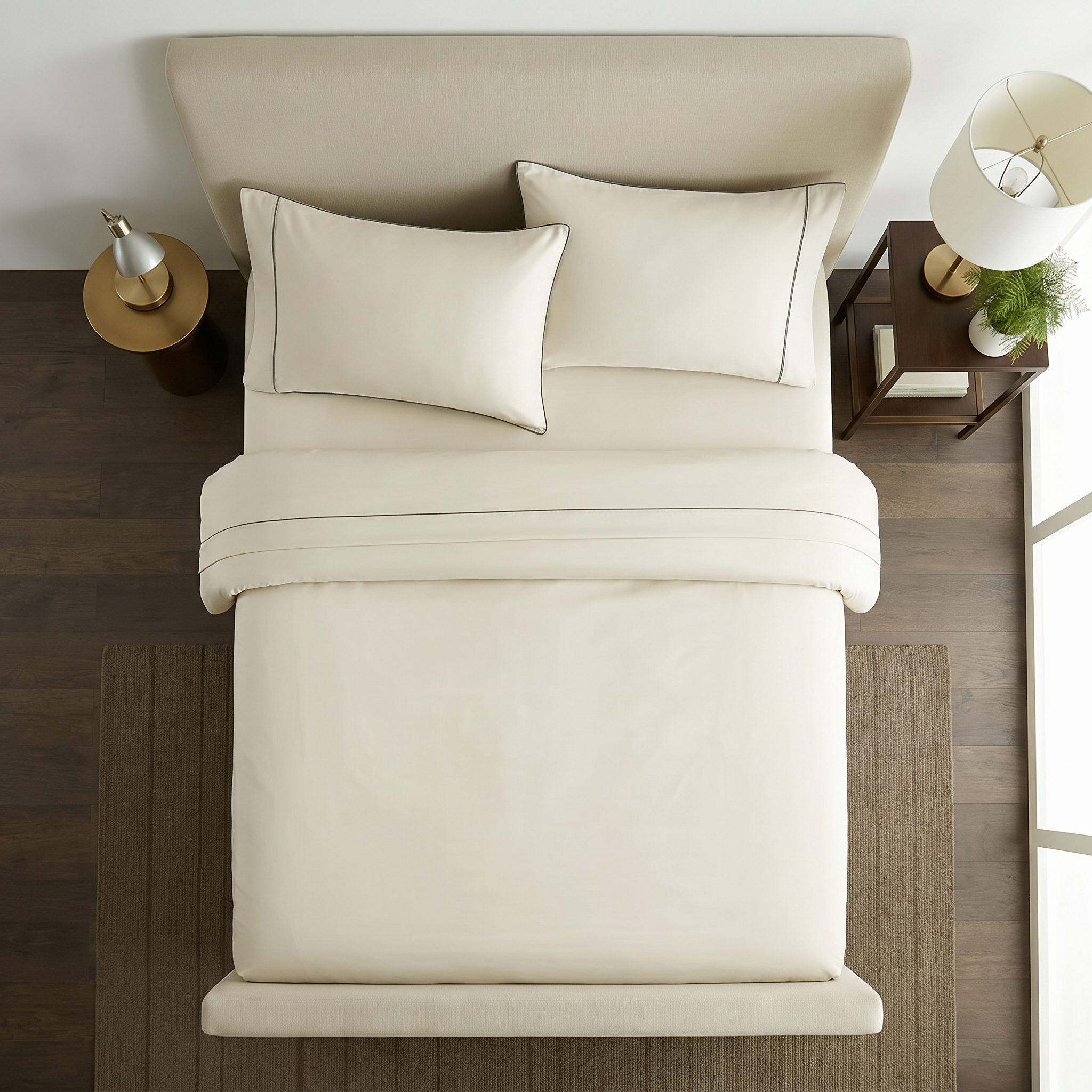 1000TC Pure Soft Cotton Sheet Set - Cream
