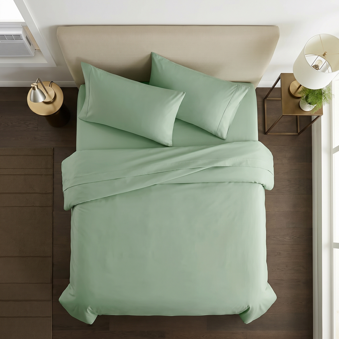 1000TC Pure Soft Cotton Sheet Set - Sage Green