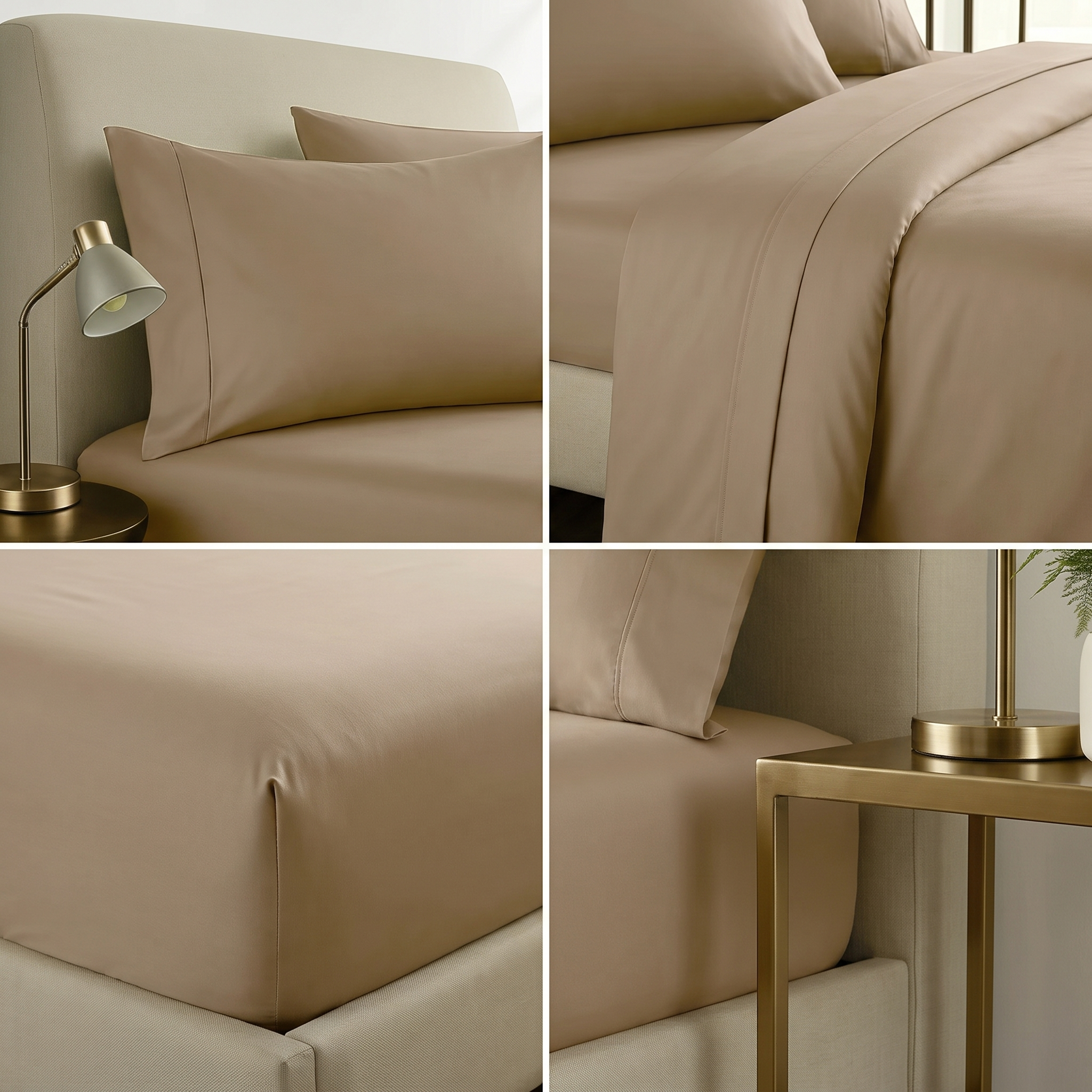 1000TC Pure Soft Cotton Sheet Set - Sandrift