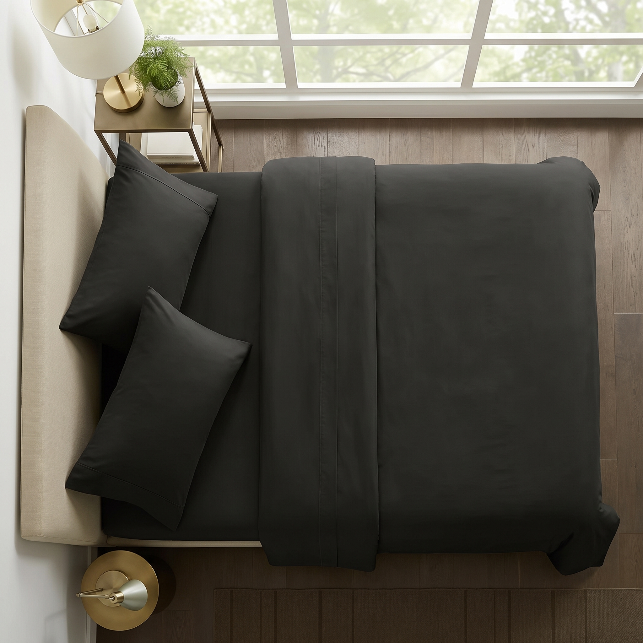 1000TC Pure Soft Cotton Sheet Set - Black