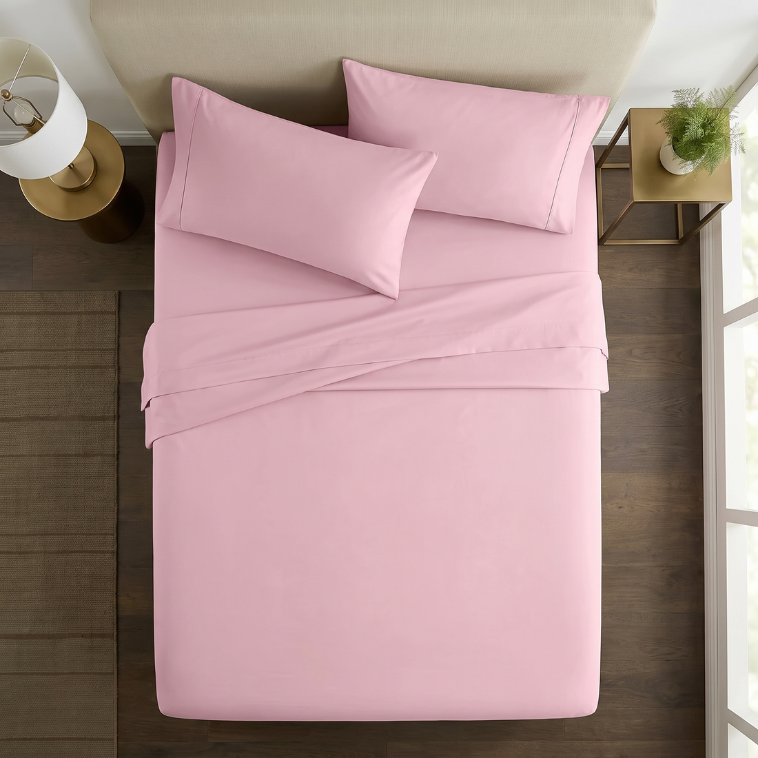 1000TC Pure Soft Cotton Sheet Set - Baby Pink