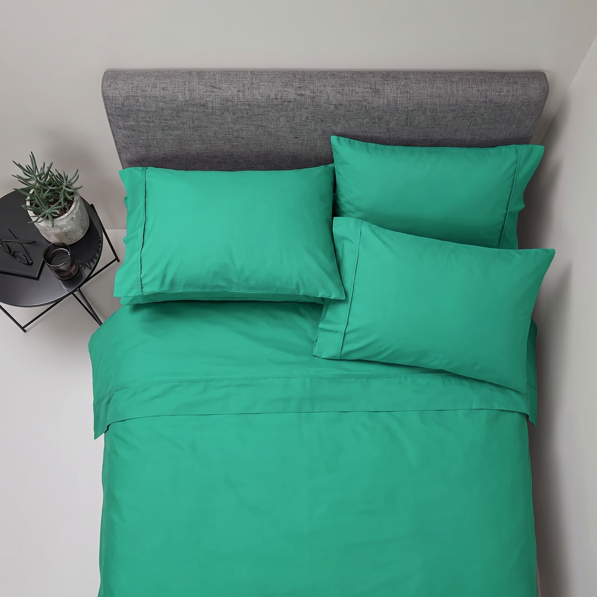 600TC Pure Cotton Sheet Set Plain - Jungle Green