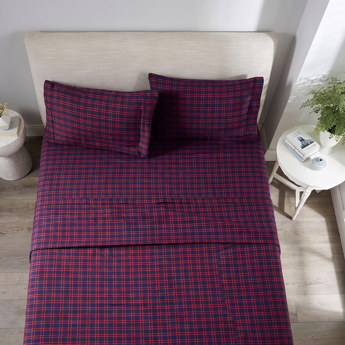 Winter Flannelette Sheet Set Design - Red Check