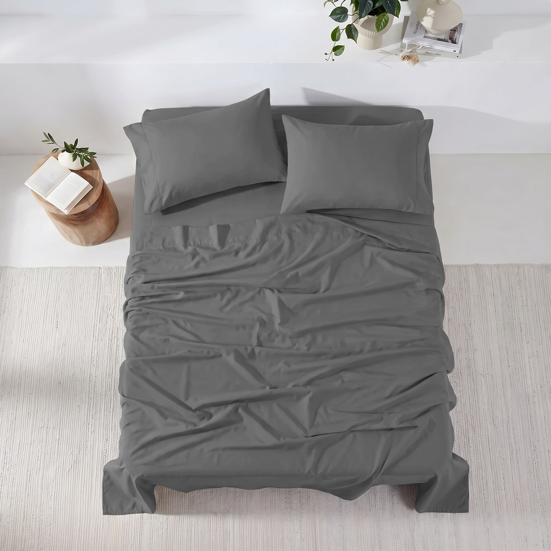 Winter Flannelette Sheet Sets - Carbon Gray