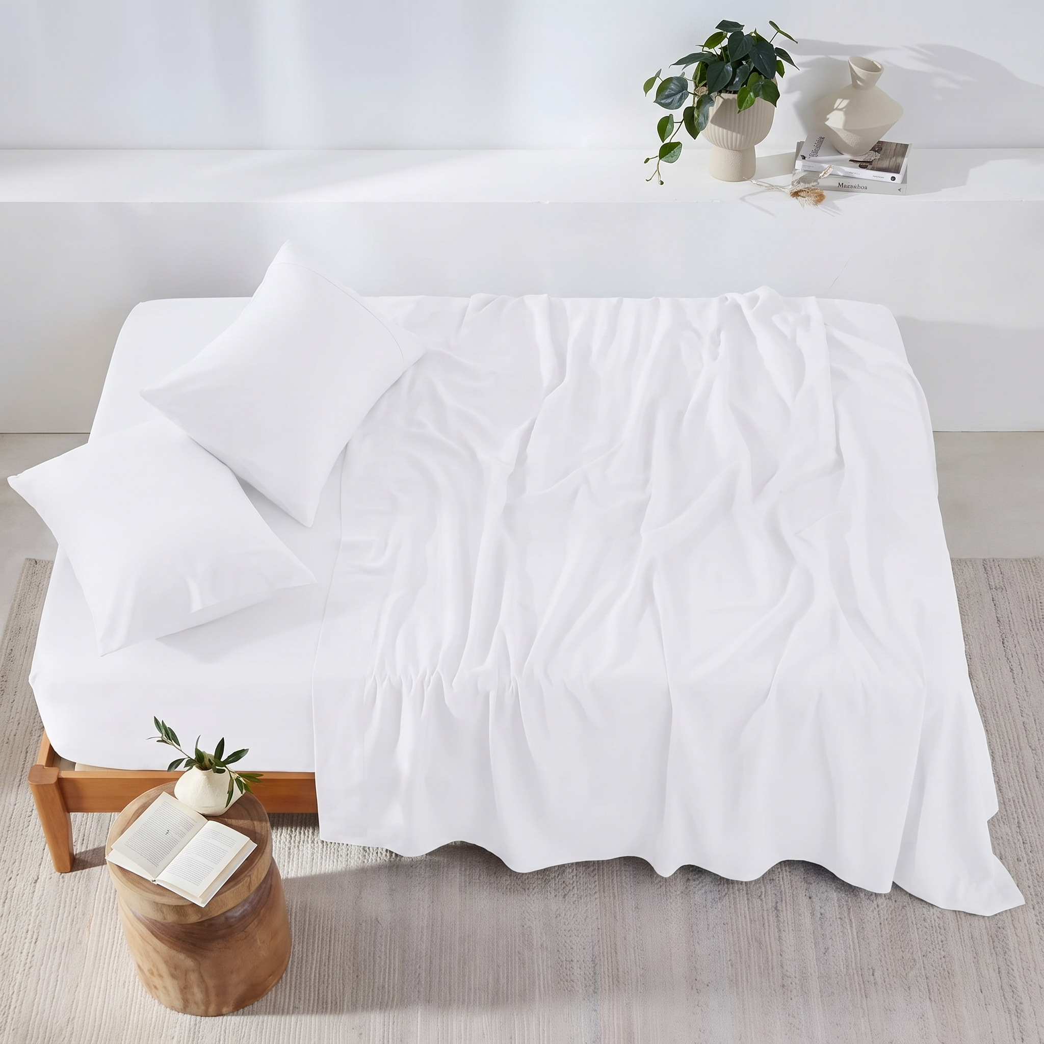 Winter Flannelette Sheet Sets - White