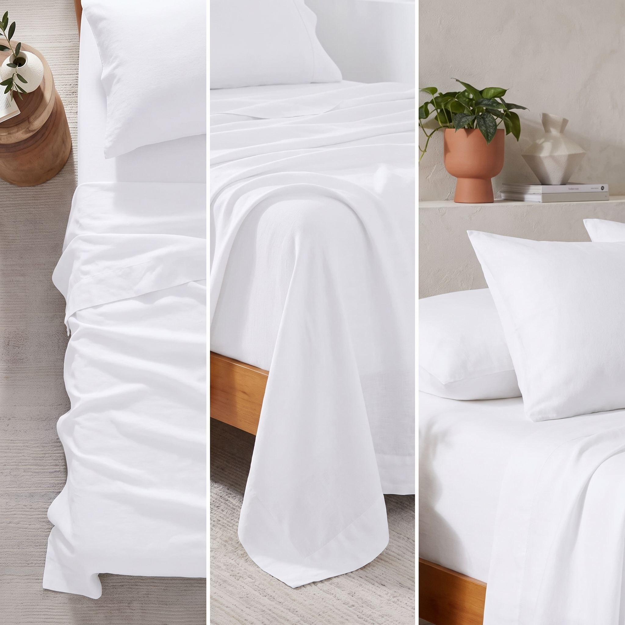 Winter Flannelette Sheet Sets - White